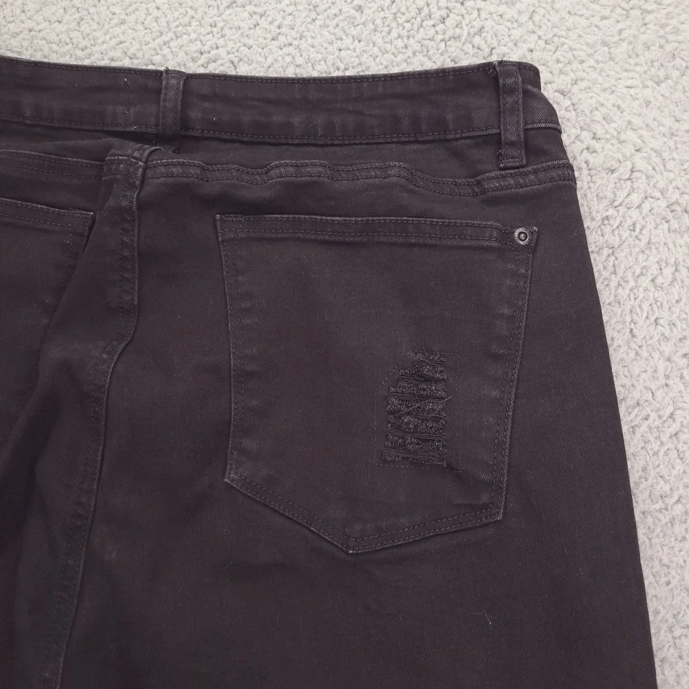 JUDY BLUE Jeans Size 1XL Skinny Fit Leopard Patch Black Stretch Denim - Picture 4 of 14